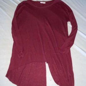 Red Long Sleeve Vestique Top